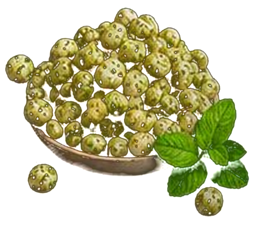 A bowl of Pudina Flavour roasted makhana with fresh mint